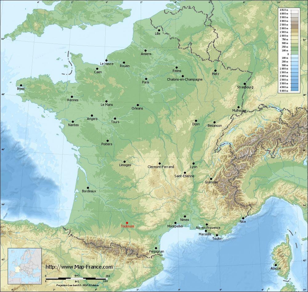 աշխարհագրական քարտեզ, Թուլուզ